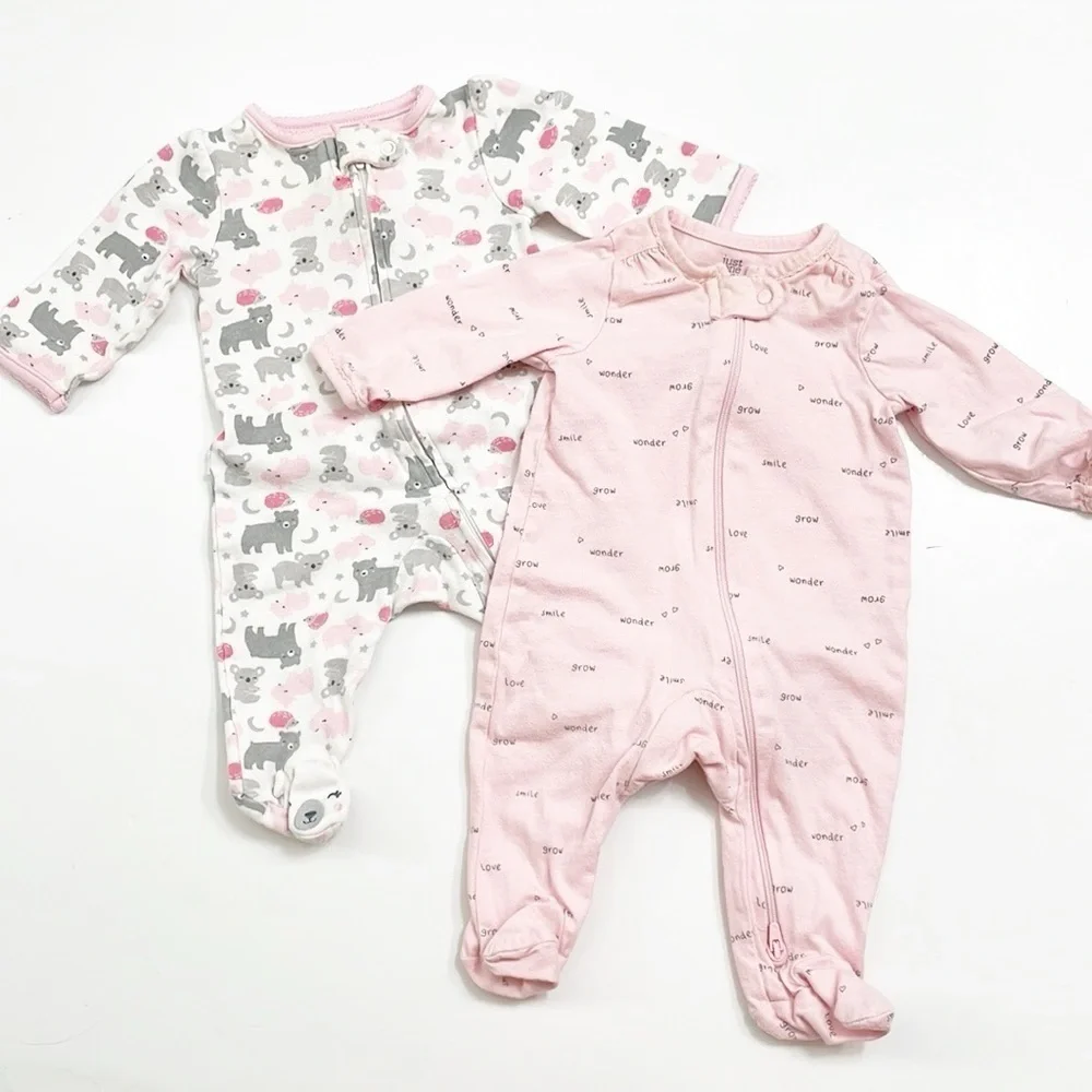 Carter's baby girls zip up footies